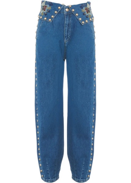 Blugi Jeans with embroidery and stud details