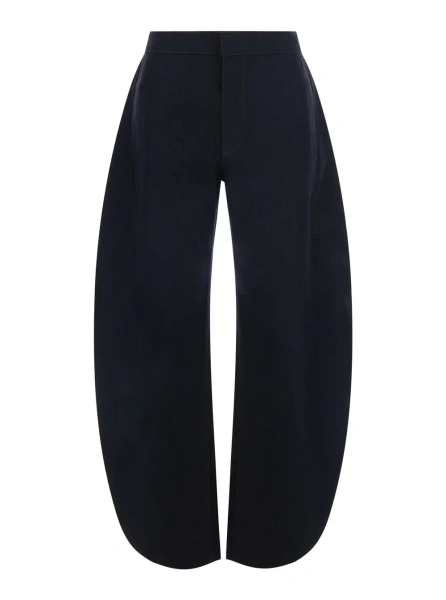 Blugi Pants with denim and black wool details for women