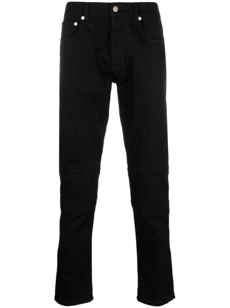 Blugi slim fit Alexander McQueen negri din bumbac si elastan