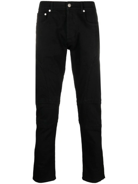 Blugi slim fit Alexander McQueen negri din bumbac si elastan