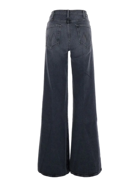 Blugi 'The Hustler Roller Sneak' Gray Jeans with logo embroidery on the back and wide leg in denim for women