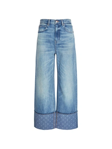 Blugi trei sferturi Tory Burch albastri