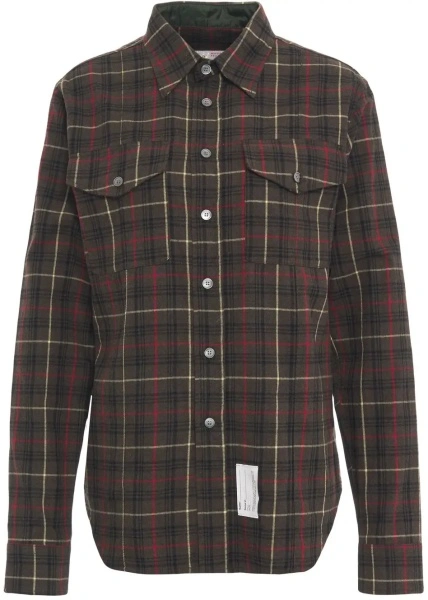 Bluza eleganta Department Five verde din flanel