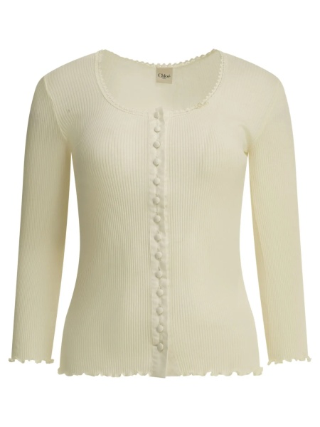 Bluza Fitted top made of cotton and silk jersey