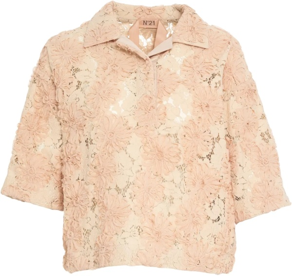 Bluza Lace blouse with floral pattern