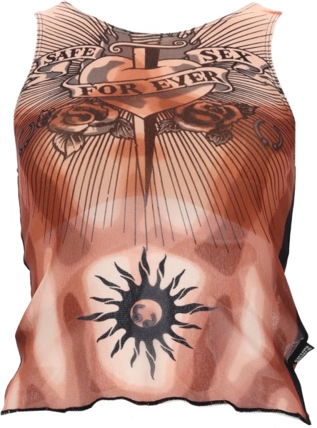 Bluza "Safe Sex Tatoo" Print Top