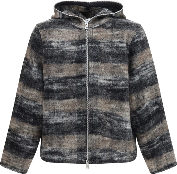 Bluza trening Hooded checked knit Sweatshirt
