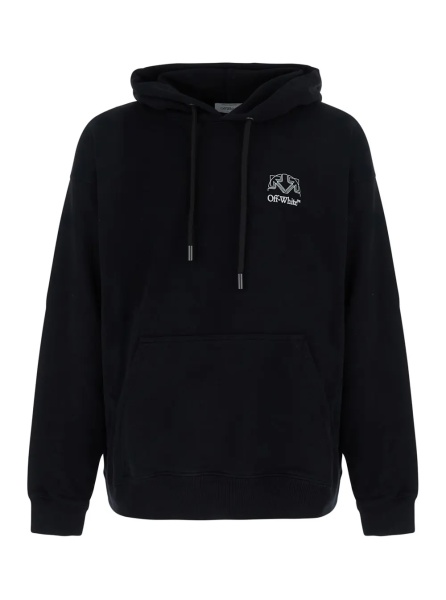 Bluza trening Hoodie OFF-WHITE with logo and long sleeves in black cotton unisex