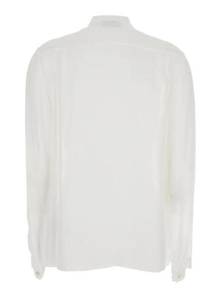 Bluza White Blouse with Pussybow Collar in Viscose Woman