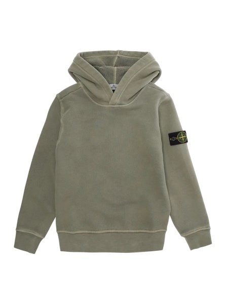 Bluze Hoodie sweater with hood and front pocket in beige for boy