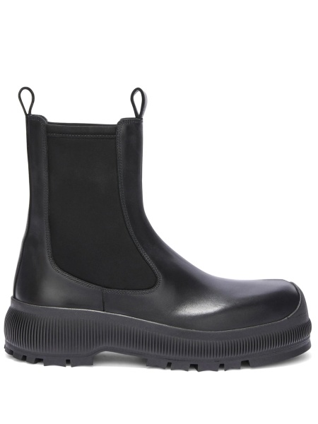 Bocanci Jil Sander negri din piele
