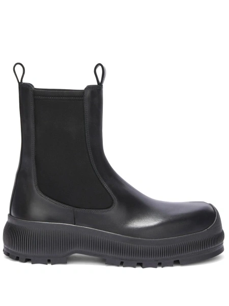 Bocanci Jil Sander negri din piele