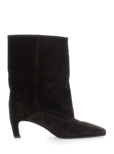 Botine 'Amber' Brown ankle boots with pointed design in suede for women
