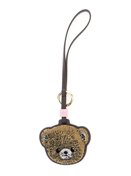 Brelocuri 'Teddy Bear' Beige Keychain with bear-shaped design in Leather and Fabric for Women