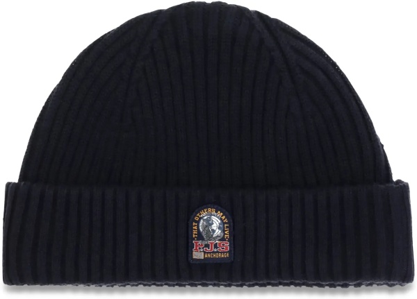 Caciula Beanie in ribbed knit with logo