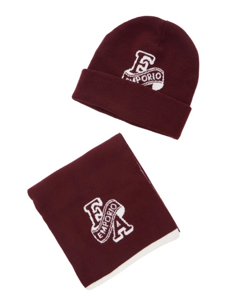 Caciula Brown knitted fabric set for Boy