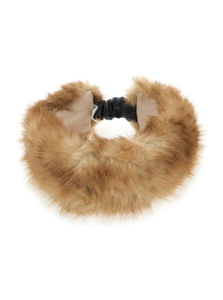 Caciula Eleni Mink Headband with elegant design and soft synthetic fur. Beige color. Unisex.
