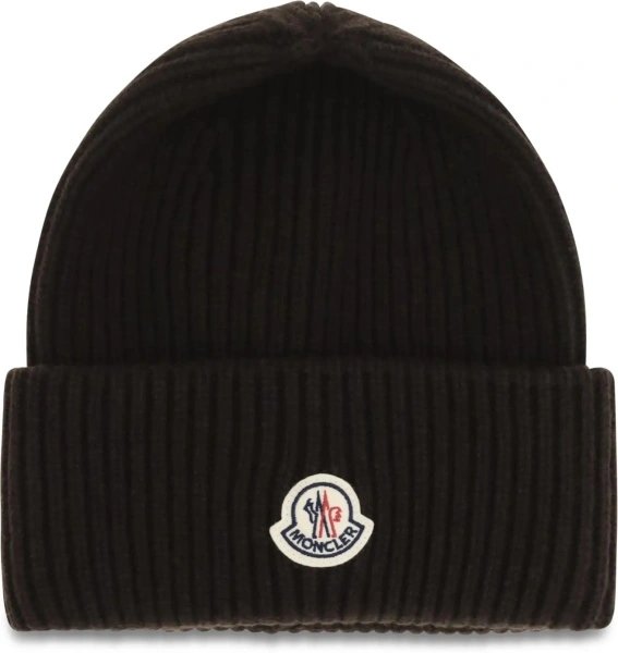 Caciula Moncler maro din lana si casmir