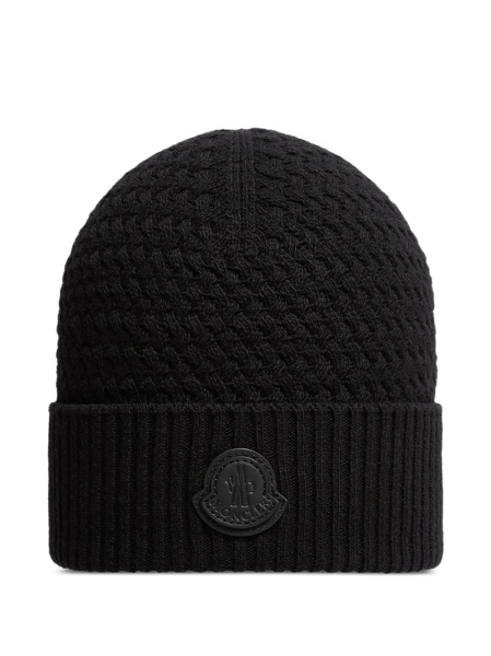 Caciula Moncler neagra din lana si casmir