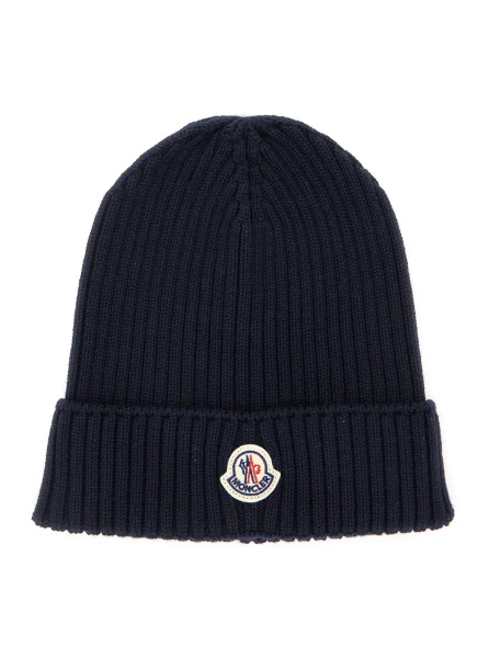 Caciula Wool Hat with logo patch on the front and blue turned-up brim Boy