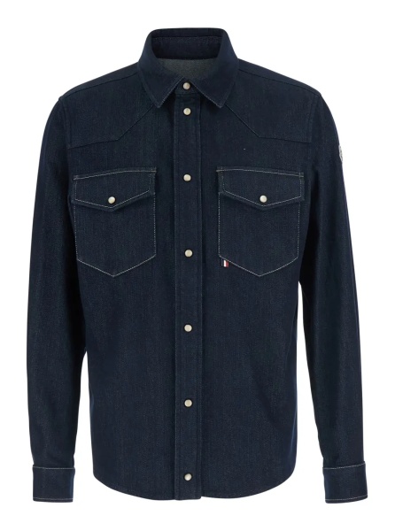 Camasa Blue Shirt with classic collar and two patch pockets on the front in denim for men