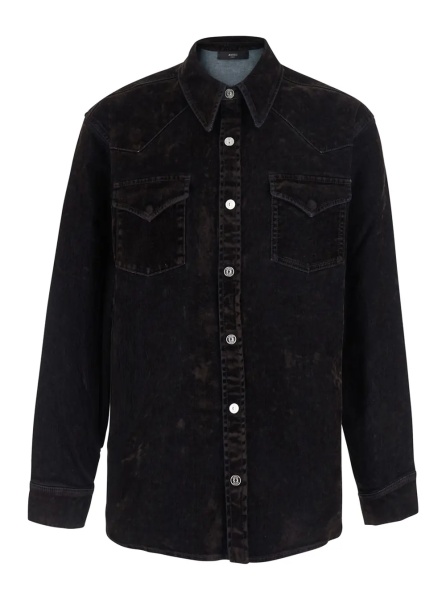 Camasa Brown Shirt with classic collar and two patch pockets on the front in denim for men