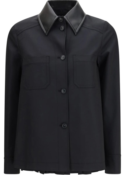 Camasa casual Cotton Gabardine Shirt with Pleated Back