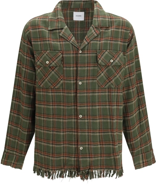 Camasa casual Raw-cut fringe plaid Shirt