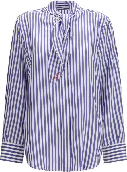 Camasa casual Silk striped Cocoon Shirt with bow