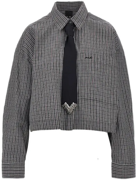 Camasa Check cropped shirt with necktie
