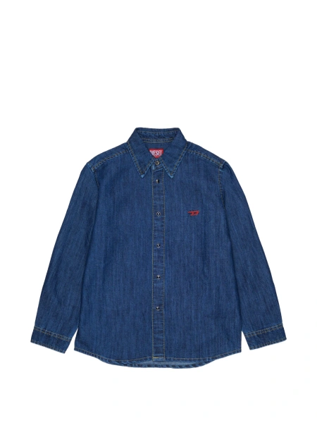 Camasa Diesel albastra din polyester si bumbac