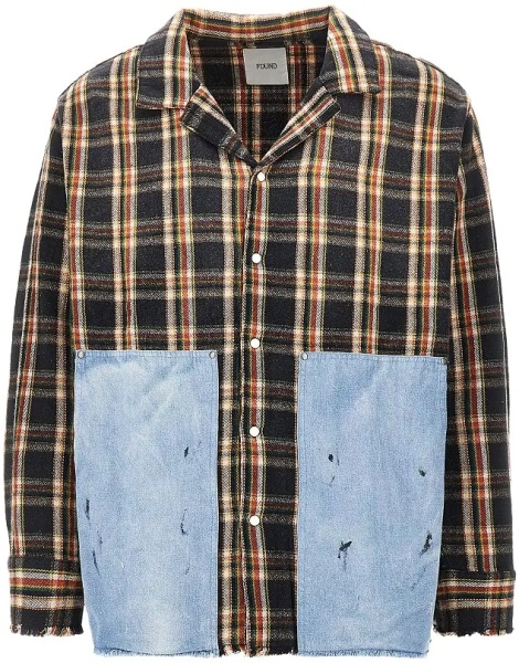 Camasa Flannel shirt with denim details