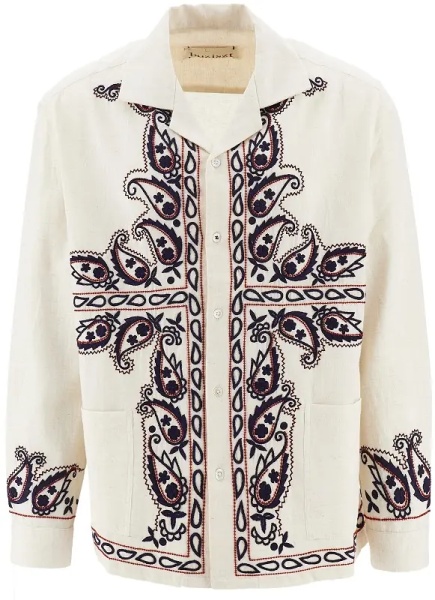 Camasa 'Memento' embroidered silk shirt
