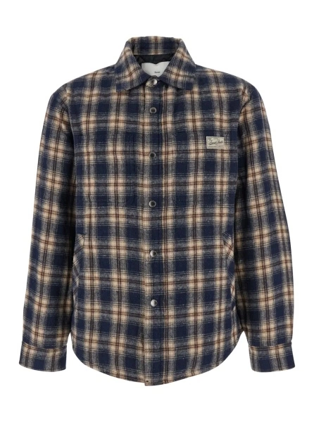 Camasa Multicolor Checkered Shirt with Front Logo Patch in Flannel Man
