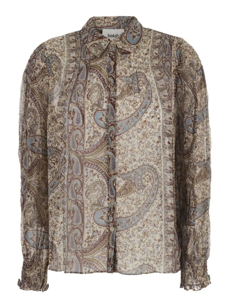 Camasa multicolor shirt with classic collar and all-over paisley print in viscose Women