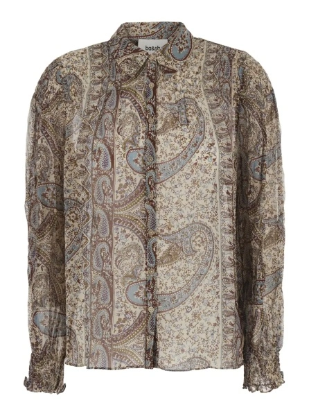 Camasa multicolor shirt with classic collar and all-over paisley print in viscose Women