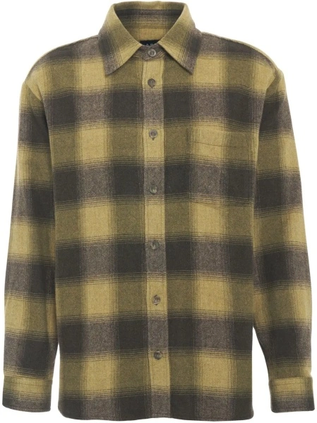 Camasa office A.P.C. verde din flanel