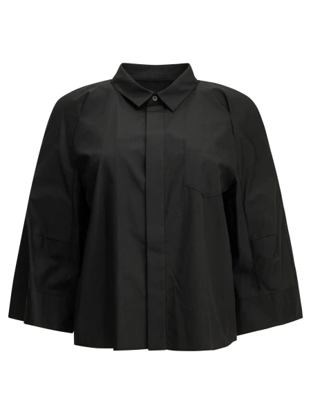 Camasa office Sacai neagra din poplin