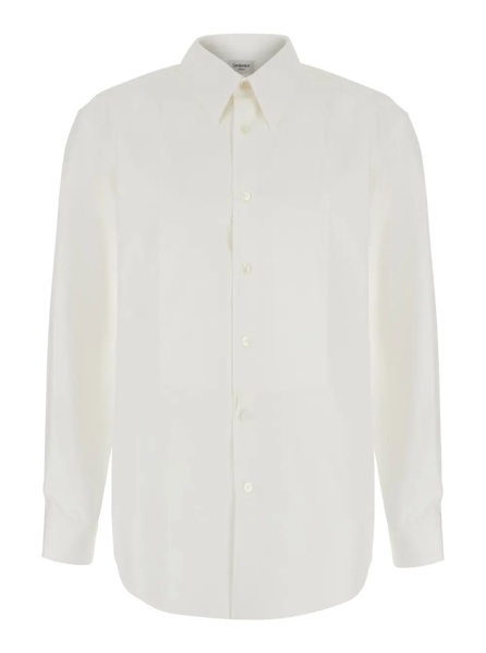 Camasa White shirt with pointed collar and tone-on-tone logo in cotton men