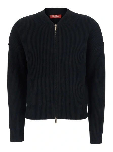 Cardigan MaxMara Studio negru din lana si casmir