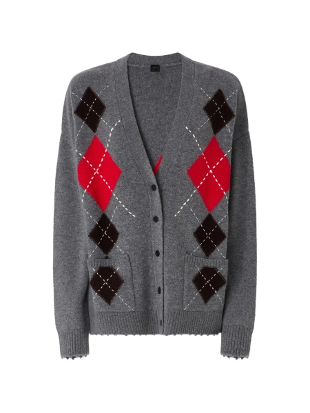 Cardigan Pinko gri din lana si casmir