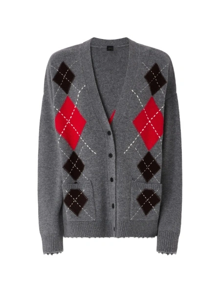 Cardigan Pinko gri din lana si casmir