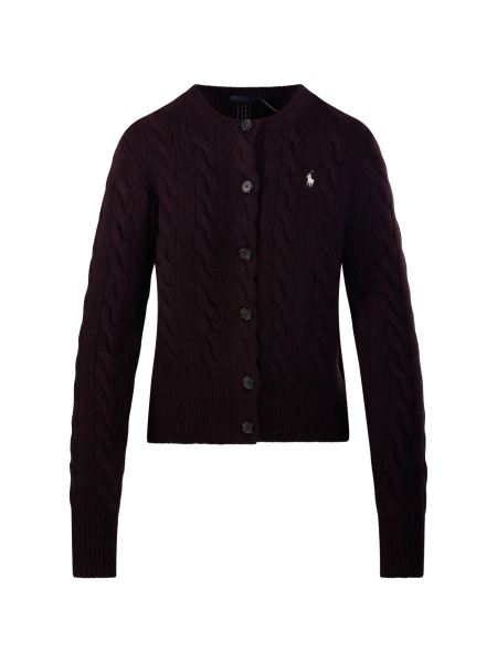 Cardigan Ralph Lauren violet din lana si casmir