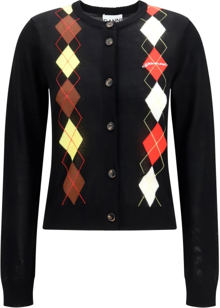 Cardigane Diamond-pattern Cardigan