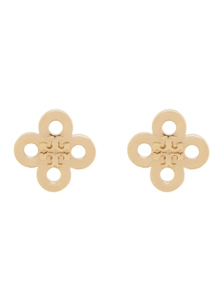 Cercei 'Forget Me Not Clover' metallic colored Earrings with logo plate design in bronze for women