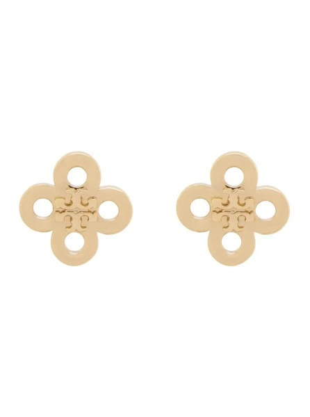 Cercei 'Forget Me Not Clover' metallic colored Earrings with logo plate design in bronze for women