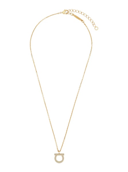Coliere Gold-Colored Necklace with Gancini Pendant in Brass for Women