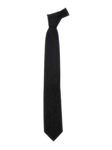 Cravate Black Tie with knot closure at the back in silk for men
