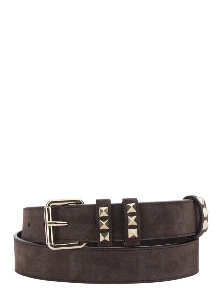 Curea Brown Belt with applied Rockstuds in Suede for women