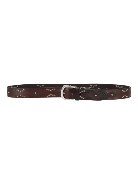 Curea Laser-cut garment-dyed studded belt